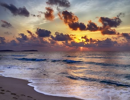 summer beach Paradise nature vacation, ocean or sea seashore