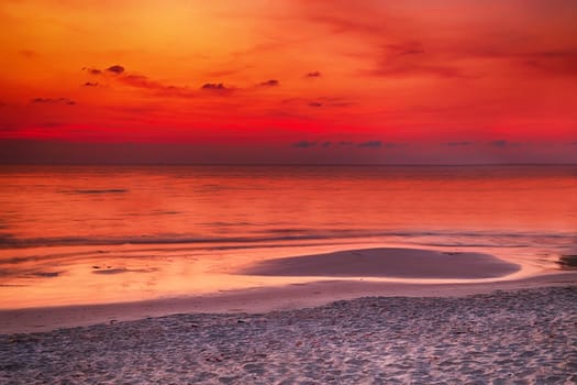 beach with landscape sea sky horizon as a background