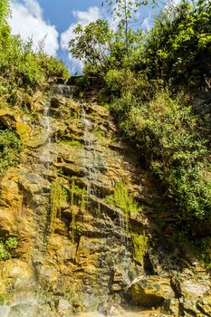 Panoramic river waterfalls top view.