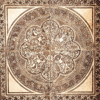 arabesque marble texture abstract vintage background, floor tiles surface ornament flower pattern. Gorgeous seamless patchwork pattern from colorful Moroccan, Portuguese tiles, Azulejo.