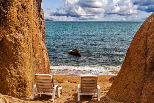 tropical island, rock beach sea summer nature landscape samui