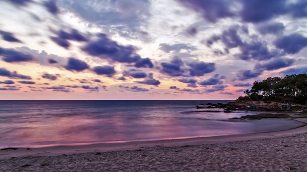 violet rock beach sea summer nature landscape samui