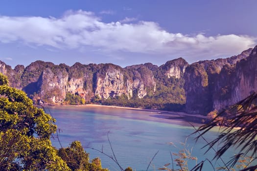 Summer tropical Beach, Thailand Landscape holiday background concept.