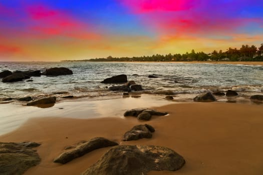 Surf Sand Beach with sunset ocean