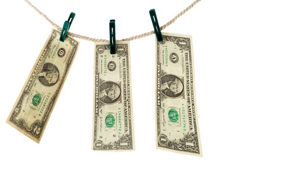 Clothespins quarantine dollar bill laundry concept Virus Clothes-Peg
