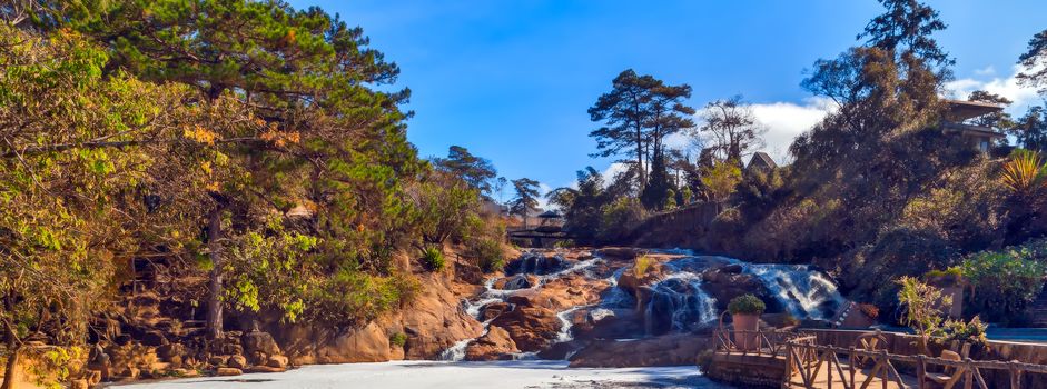 Cam Ly Waterfall in Dalat, capital of Lam Dong Province Vietnam Mountain Stream