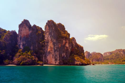 Landscape of paradise tropical island, limestone rocks. Thailand Landscape