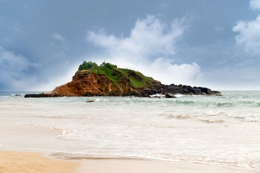 Beautiful bay Parrot Rock Mirissa beach in Sri Lanka