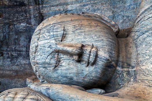 Statue Stone reclining buddha statue at Gal Vihara, Polonnaruwa