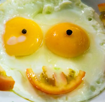 smile yellow fried eggs background