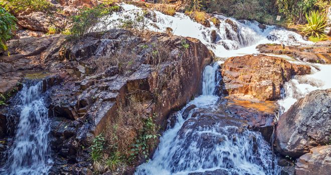 Datanla Waterfall cascade in Dalat, Vietnam Mountain Stream