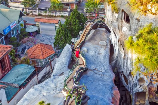 DA LAT CITY, VIETNAM - January 28, 2015: Hang Nga Guesthouse, popularly known as the design Interior and Exterior Crazy House on January 28, 2015, in Dalat, Vietnam.