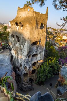 DA LAT CITY, VIETNAM - January 28, 2015: Hang Nga Guesthouse, popularly known as the design Interior and Exterior Crazy House on January 28, 2015, in Dalat, Vietnam.