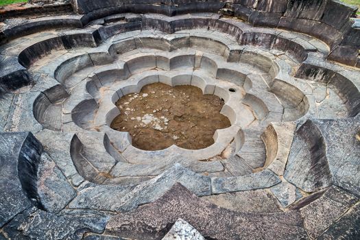 Nelum Pokuna Lotus Pond are the baths in Polonnaruwa of Ceylon, Sri Lanka UNESCO