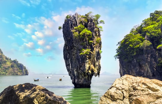James Bond cliff mountain island, Khao Phing Kan Pang Nga bay. Thailand