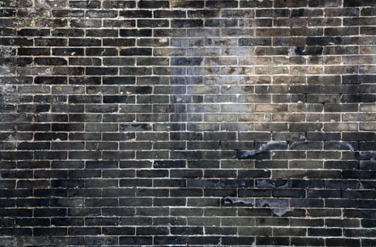 background floor black brick of dark stone dirty texture
