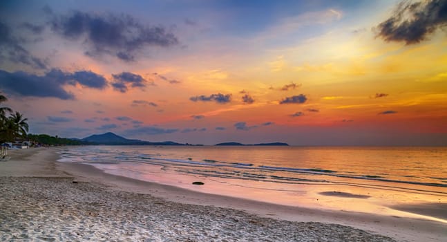 Sunset water tropical sea background abstract blur