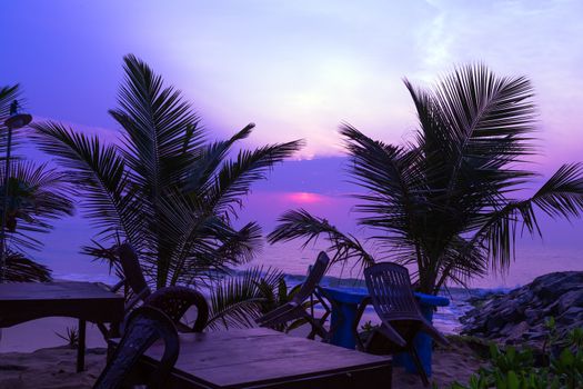 Jungle Beach on tropical coast indian ocean, Unawatuna, island Sri Lanka