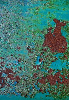 Detailed close up surface of rusty metal and steel with lots of corrosion in high resolution.