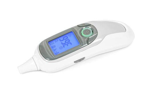 Digital infrared thermometer isolated on white background with clipping path