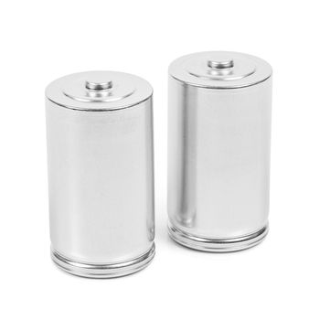 Two LR20 D size batteries isolated on white background with clipping path