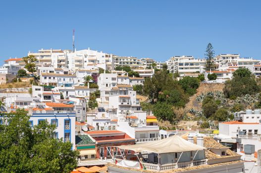 View of residential buildings of Albufeira town, Algarve, Portugal