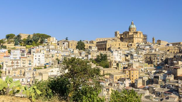Panoramic view of Piazza Armerina town on Sicily, Italy