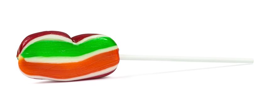 Colorful lollipop isolated on white background with clipping path