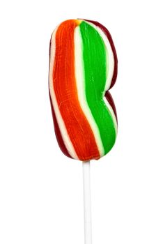 Colorful lollipop isolated on white background with clipping path