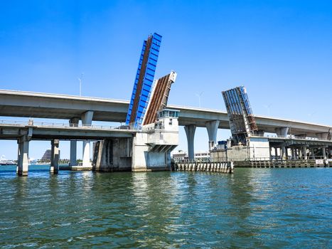 A bascule bridge in Miami, Florida, United States