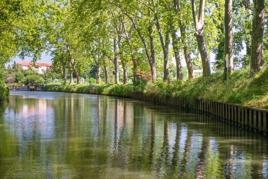 Toulouse,France - ummer look on Canal du Midi canal in Toulouse, southern Franc