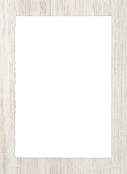White paper sheet on wood for business  background.
