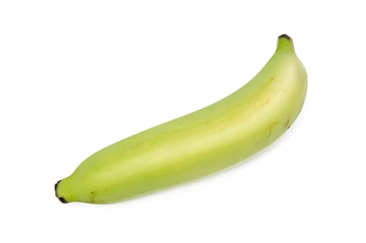 Single banana isolated on white background with clipping path.