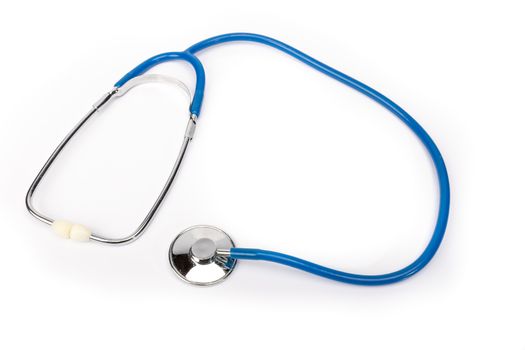 close up of stethoscope on white background in studio