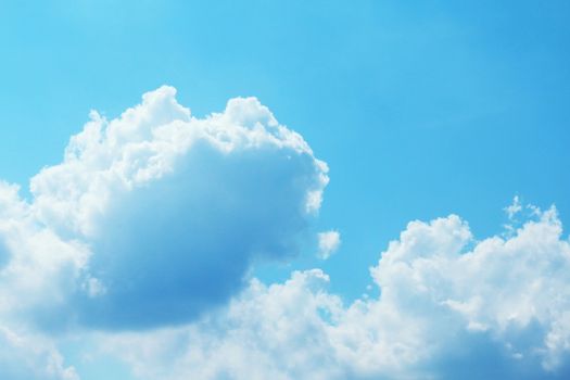 Beautiful blue sky with clouds background and bright lighting clear on Summer