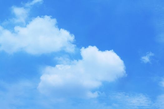 Beautiful blue sky with clouds background and bright lighting clear on Summer