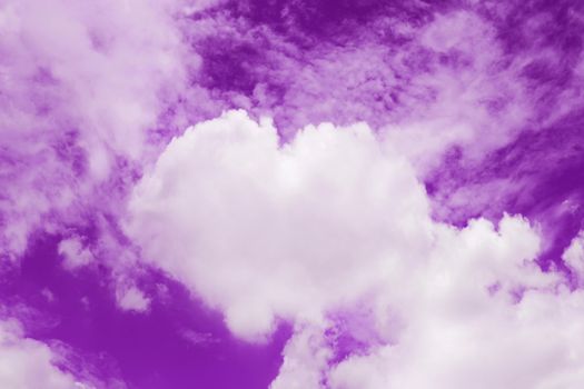 Heart shaped clouds in the purple sky, Valentine Background purple color themes sweet shaped clouds of Heart