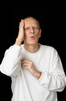 A man sick with headache and fever