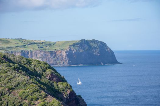 Walk on the Azores archipelago. Discovery of the island of Faial, Azores. Portugal , Horta