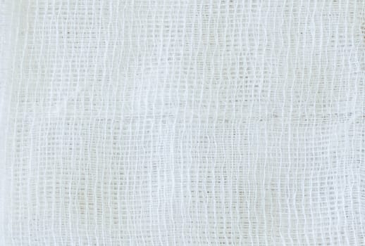 White gauze texture close up photo as background