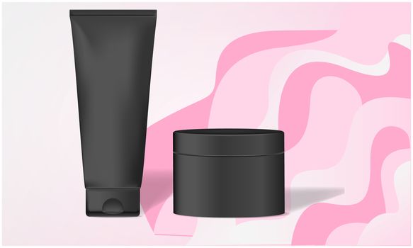 mock up illustration of cosmetic product on abstract background