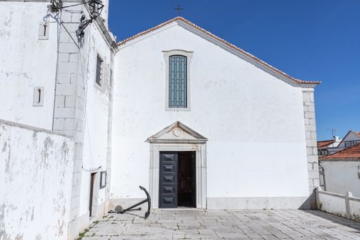Architecture detail of the Matriz church in Sesimbra, Portugal