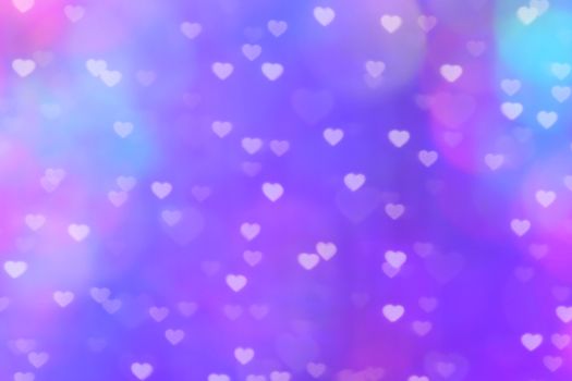 blur heart shape lights bokeh purple violet background, colorful bokeh lights heart soft wallpaper, sparkles heart shape bright bokeh valentine romantic background