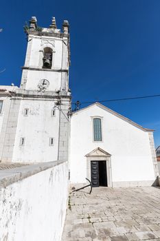 Architecture detail of the Matriz church in Sesimbra, Portugal