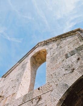 Architectural details on ancient streets of Kos Island in Greece, travel and sightseeing concept