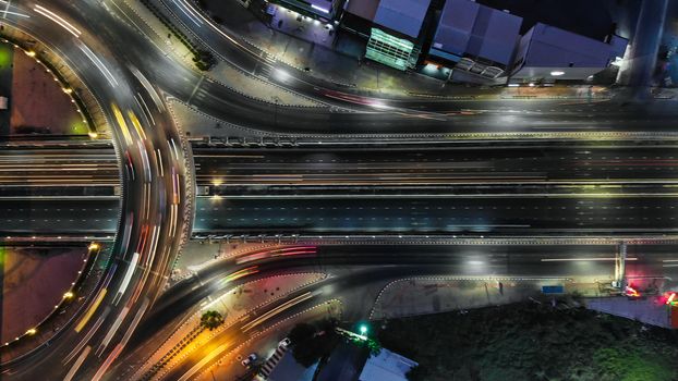 Expressway top view, Road traffic an important infrastructure in Thailand