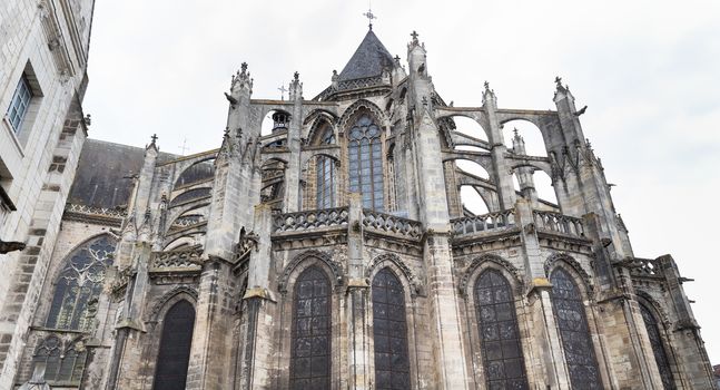 architectural detail of the Roman Catholic cathedral Saint Gatien in Tours, Indre et Loire, France