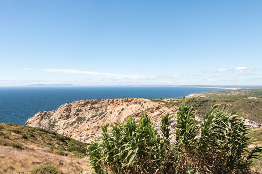 sea view from the cliffs of Cape Espichel near Sesimbra, Portugal