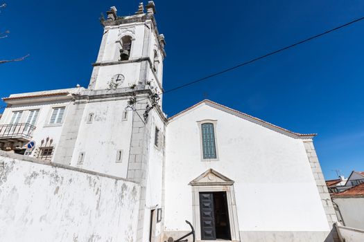 Architecture detail of the Matriz church in Sesimbra, Portugal