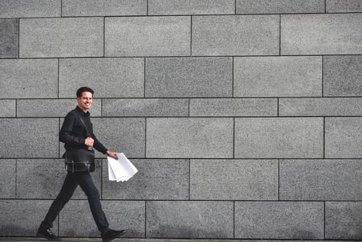 Nice day Businessman makes a good deal, good mood.